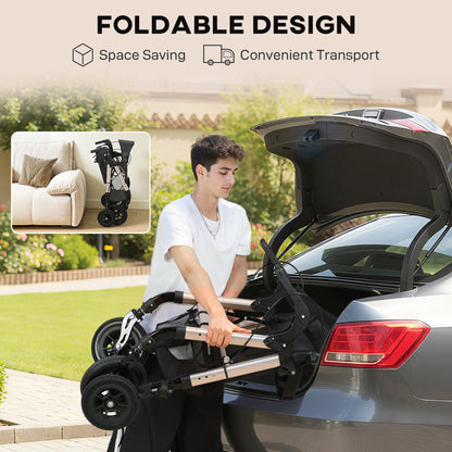 Rollator Walker Wheelchair, with Seat - Black