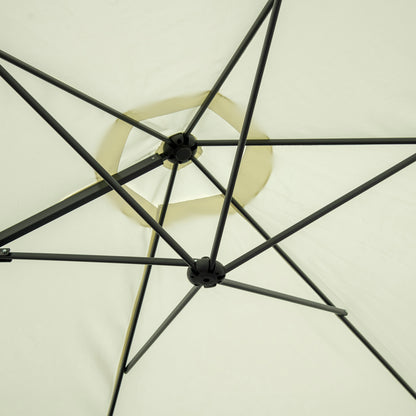 2.5M Garden Cantilever Parasol, Offset Roma Patio Umbrella Hanging Sun Shade Canopy Shelter