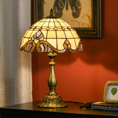 Tiffany Stained Glass Table Lamp, Handmade Antique Bedside Lamp, Decorative Night Light for Bedroom, Living room, Home