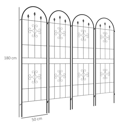 Set of Four Spiral Anchor Garden Trellis Panels
