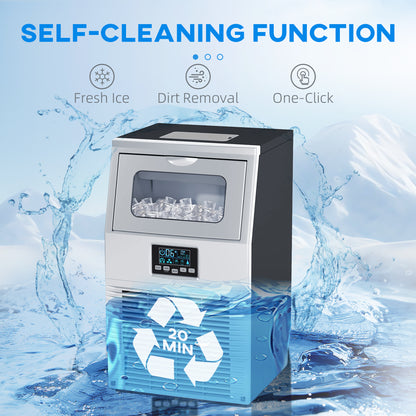 Commercial Ice Maker with 4kg Ice Storage - Silver Tone