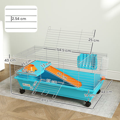 Small Animal Cage Rabbit Guinea Pigs Chinchillas Cage with Wheels Water Bottle