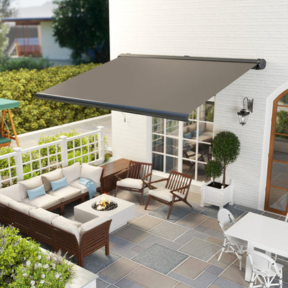 4 x 3(m) Full Cassette Electric Awning with Remote Controller, Aluminium Frame DIY Retractable Garden Awning