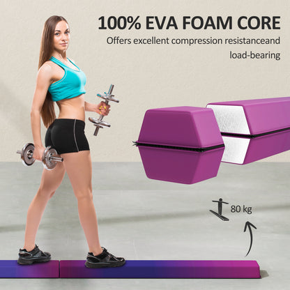 7.7ft Folding Gymnastics Beam, Floor Balance Beam for Kids with Anti-Slip Base, Gymnastics Equipment for Home, Blue
