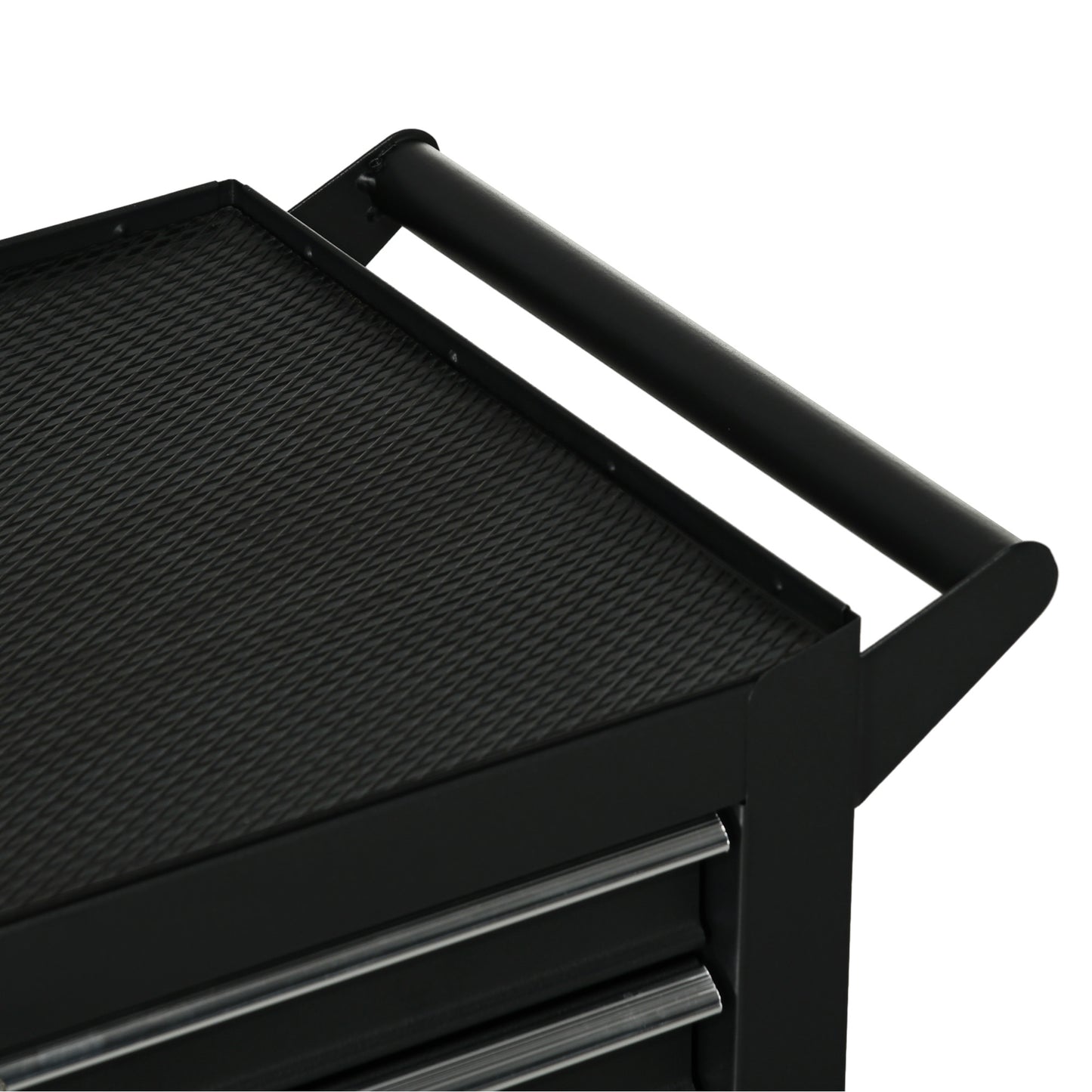 7-Drawer Tool Box on Wheels, Lockable Tool Cabinet with EVA Pat & Ball Bearing, Matte Black