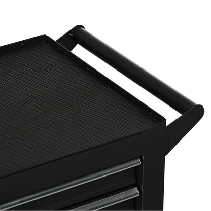 7-Drawer Tool Box on Wheels, Lockable Tool Cabinet with EVA Pat & Ball Bearing, Matte Black