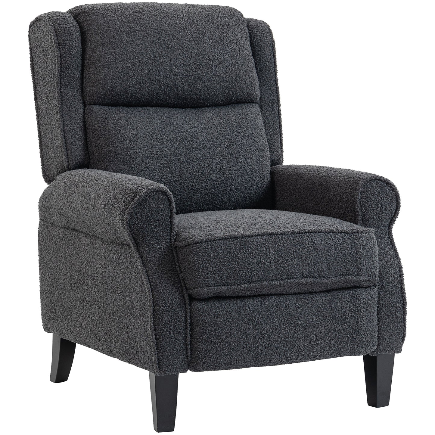 132° Recliner Armchair, with Extended Footrest - Dark Grey