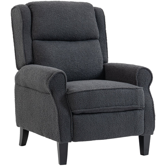 132° Recliner Armchair, with Extended Footrest - Dark Grey