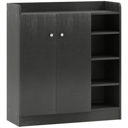 Shoe Storage Cabinet with Adjustable Shelves - Black