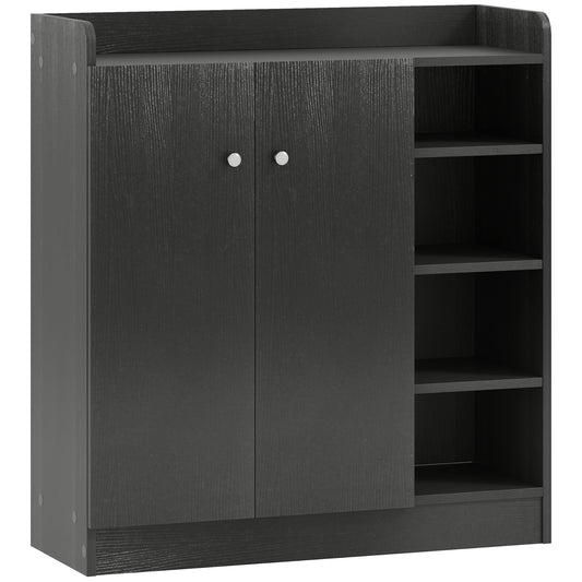 Shoe Storage Cabinet with Adjustable Shelves - Black