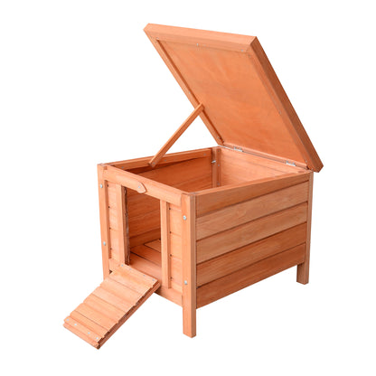 Wooden Rabbit Hutch Outdoor, Guinea Pig Hutch, Rabbit Hideaway, Cat House, Bunny Cage Small Animal House with Openable Roof