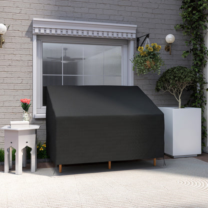 600D Oxford Cloth Furniture Cover, 2 Seater Sofa Protector for Garden Patio, Outdoor, Waterproof, Black
