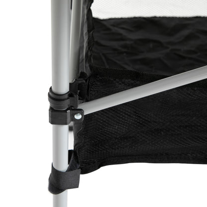 Portable Camping Table w/ Mesh Bag & Steel Frame Hiking Furniture Desk, Silver Black