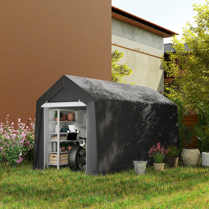 3.6 x 2.1m Portable Outdoor Shed, with Window - Dark Grey