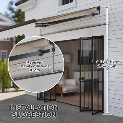 2.5 x 2m Electric Awning with Remote Controller, Aluminium Frame DIY Retractable Awning