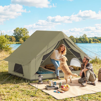 Inflatable Tent Waterproof for Camping Blow Up Tent with Pump Carry Bag for 2-4 Person
