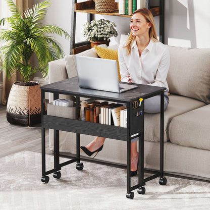 80 cm Drop Leaf Writing Work Desk - Black
