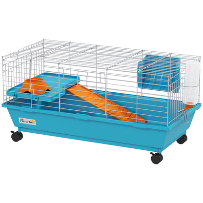 Small Animal Cage Rabbit Guinea Pigs Chinchillas Cage with Wheels Water Bottle