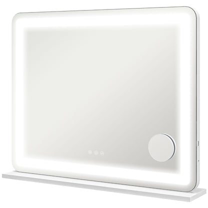 Vanity Mirror with Lights, Large 80x62 cm Lighted Makeup Mirror with 3 Colour, 10X Magnifying, USB Charging Port