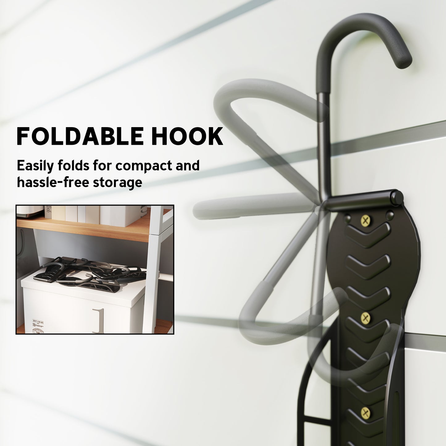 8 Pack Bike Rack, Wall Mounted Bicycle Hanger Hook, Foldable Garage Bike Wall Rack