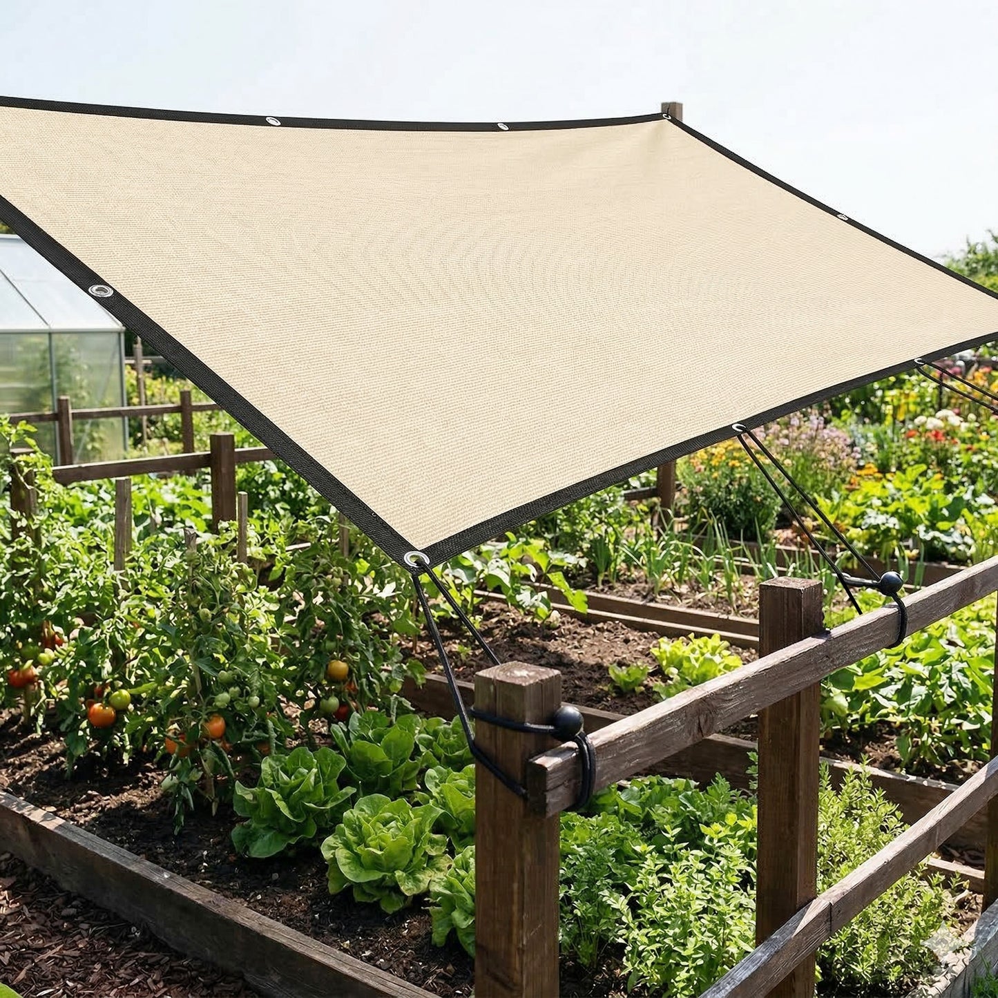 Sun Shade Sail UV Protection Canopy with Stainless Steel Eyelets for Patio Garden 2 x 3 m Beige