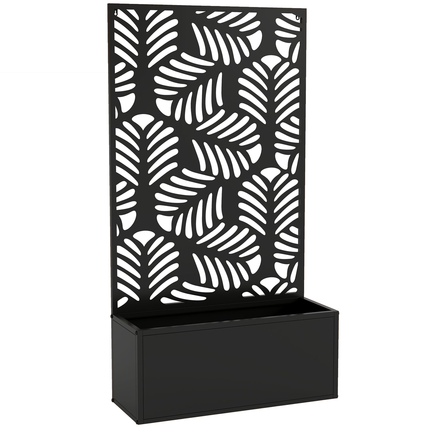 Metal Garden Bed for Garden with Trellis, Wall Mounted or Freestanding Raised Planter with Privacy Screen