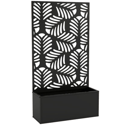 Metal Garden Bed for Garden with Trellis, Wall Mounted or Freestanding Raised Planter with Privacy Screen