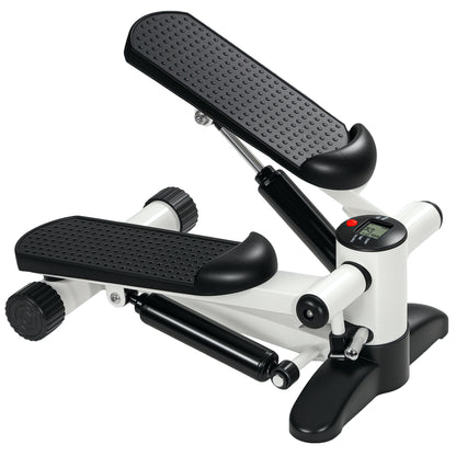 Mini Stepper Machine, with LCD Monitor, Non-Slip Pedals, White