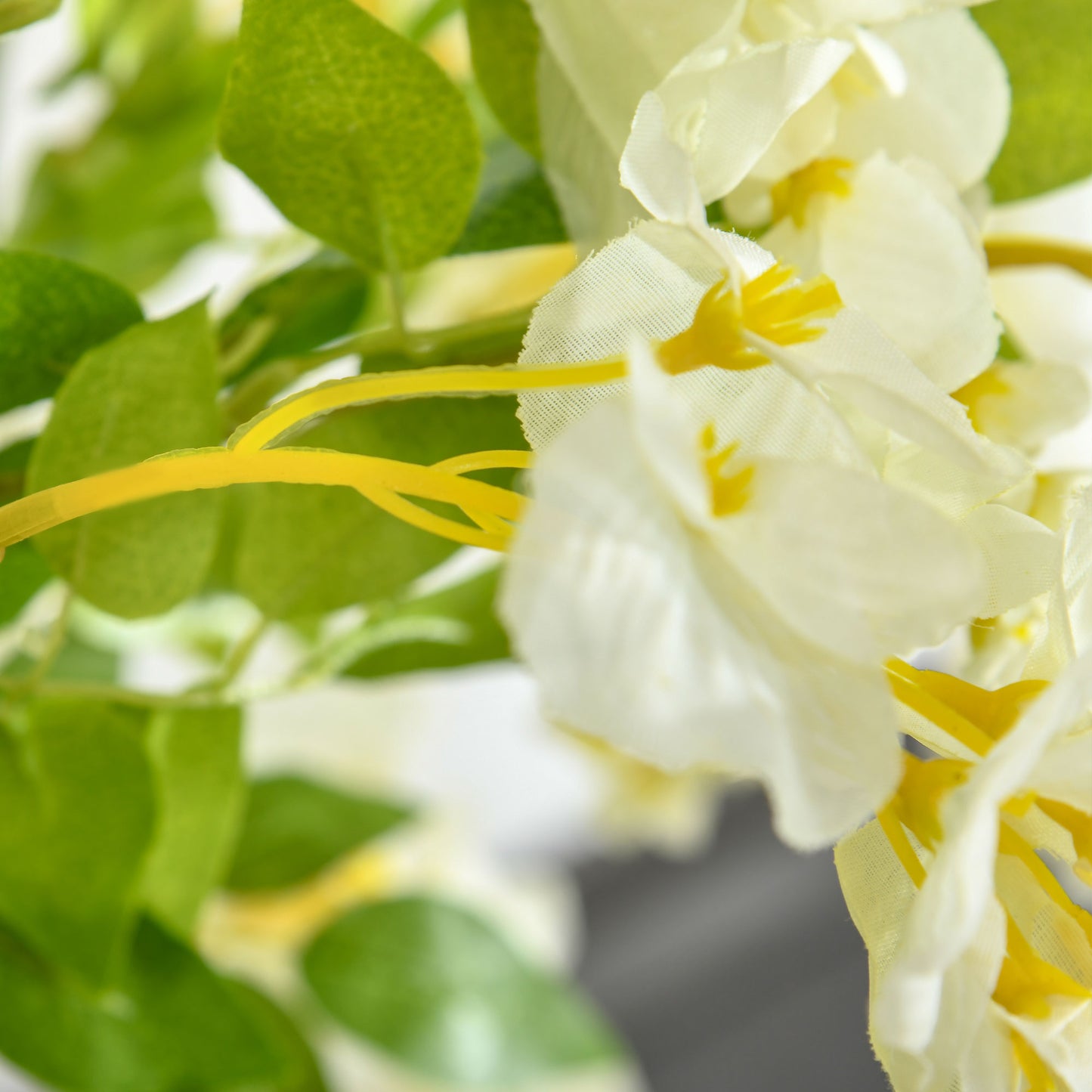 Artificial Plant White Wisteria Tree Faux Decorative Plant in Nursery Pot for Indoor Decor, 160cm