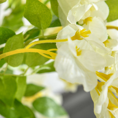 Artificial Plant White Wisteria Tree Faux Decorative Plant in Nursery Pot for Indoor Decor, 160cm