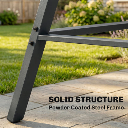 Three-Seat Garden Swing Chair, with Adjustable Canopy - Dark Grey