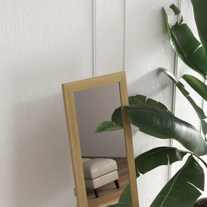 Wall Mounted or Freestanding - Full Length - Wooden Framed Mirror - Natural Pine