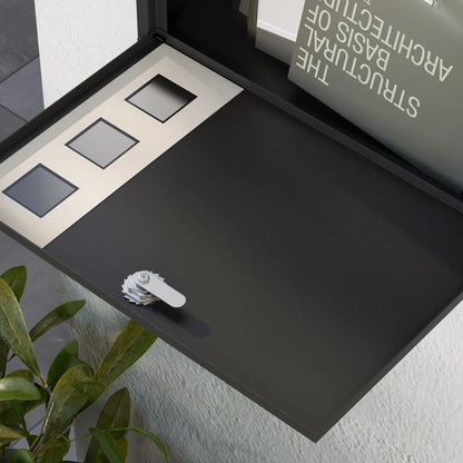 Wall Mounted Weatherproof Post Box / Letterbox, Modern Style with 2 Keys and Viewing Windows