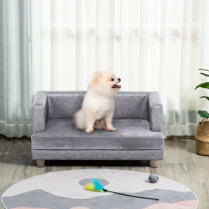 Soft Cushioned Dog Sofa Bed with Surrounding Back and Arms for Small Sized Dogs