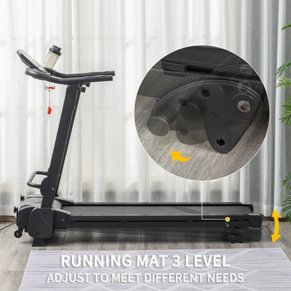 14km/h - Manual Incline Foldable Treadmill with 5 Speed Shortcut Settings, 12 Pre-Set Programs and LCD Display