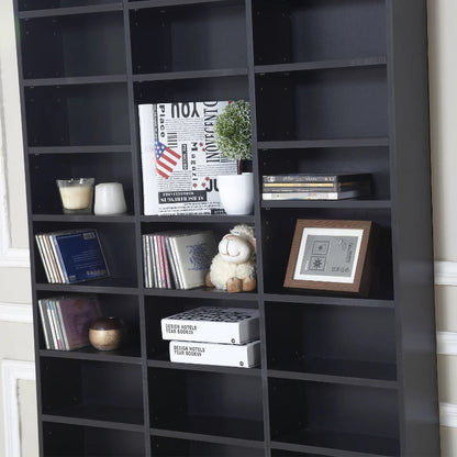 Bookcase Display Unit / Media Storage Unit with 36 Sections & 10 Adjustable Shelves