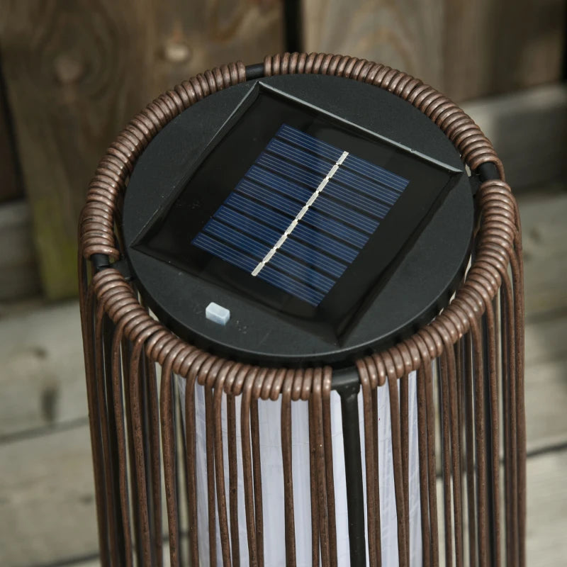 Garden Woven Resin Solar Powered Light / Lantern - Auto On/Off