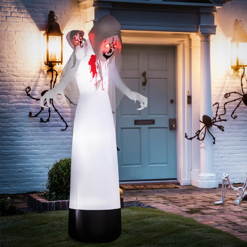 8.9ft Tall 3-Headed Skeleton Ghost Scary Halloween Inflatable