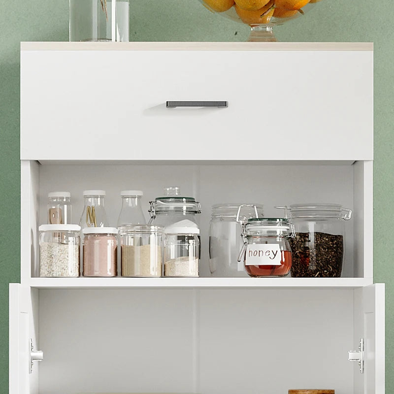 Nordic Storage Cabinet with Drawer, Cupboard & Open Style Countertop