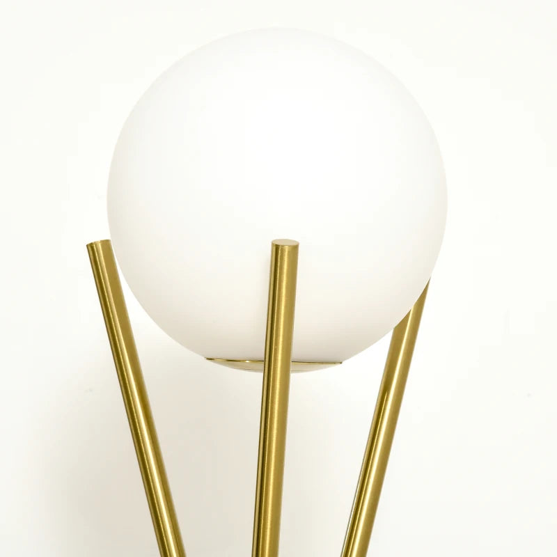 Gold Tone Tripod Moon Floor Lamp with Globe Lamp Shape and Foot Switch