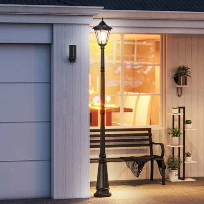 Large Garden Lamp Post with Motion Sensor - 2.4m - Aluminium Frame