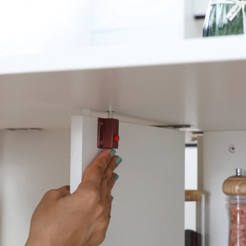 Foldaway Drop Leaf Dining Table with 2-Tier Shelving - White