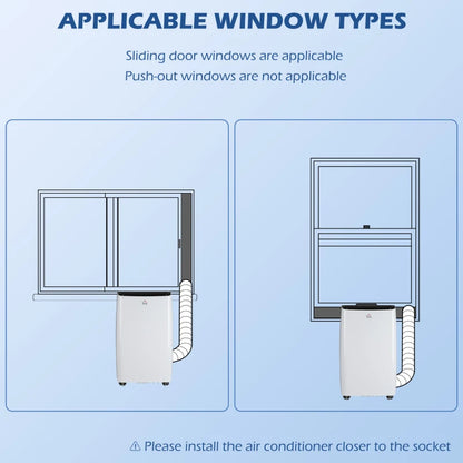 3-in-1 - 14,000 BTU - Air Conditioning Unit with 3 Speeds, LED Display, Remote Control, Dehumidifier and 24hr Timer