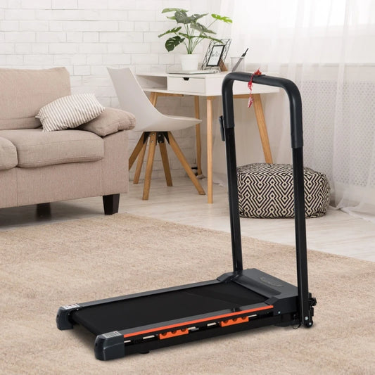 6km/h - Compact Slimline Foldable Treadmill with Footwell LCD Monitor and Emergency Stop Function