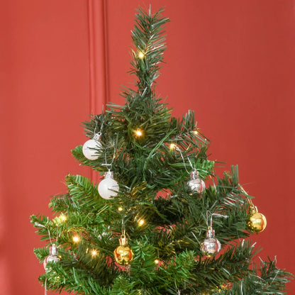 6ft - Prelit Traditional Style Christmas Tree with Ornaments & Metal Base Included