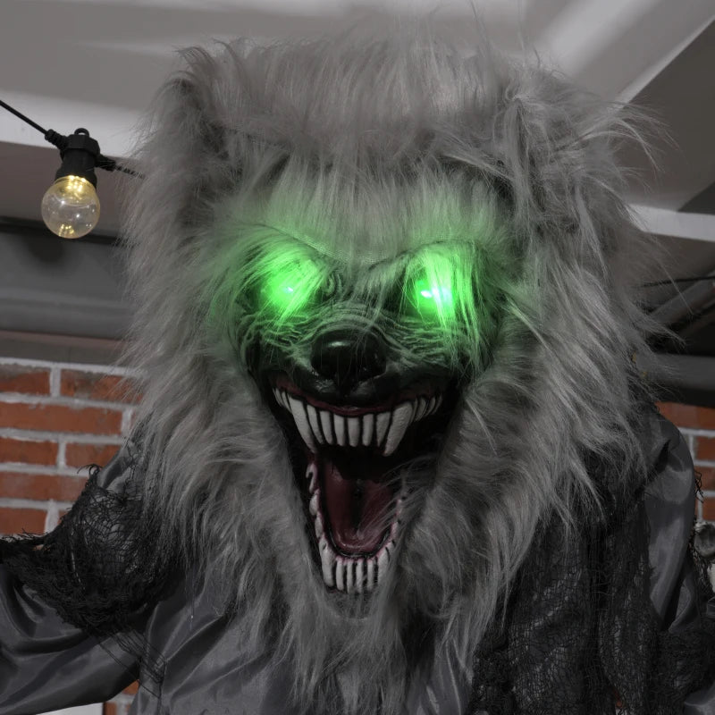 210cm - Skeleton Werewolf Halloween Decoration with Sound Effect and Light Up Eyes