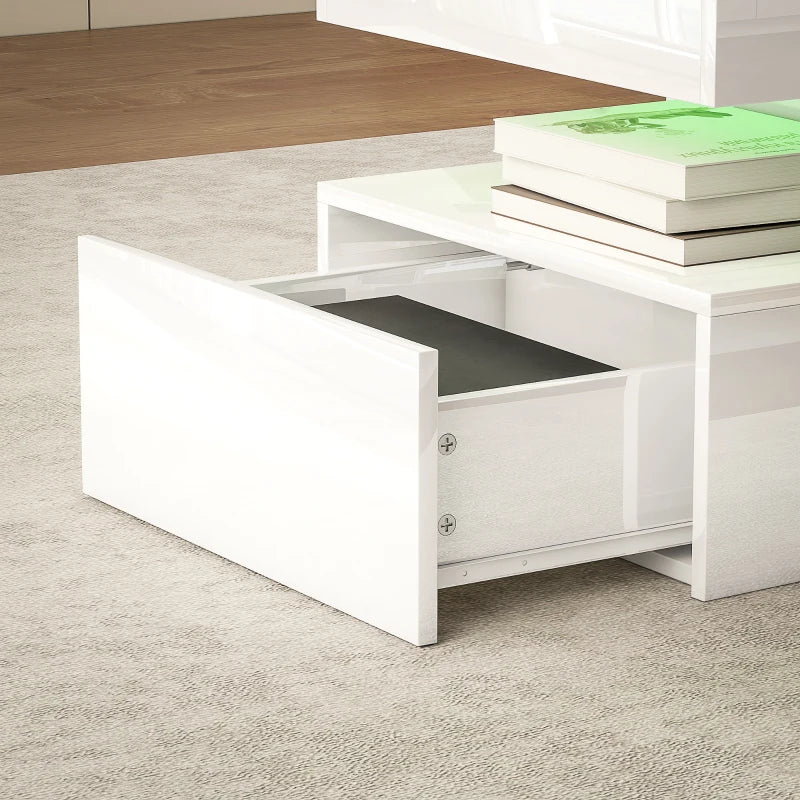 LED - Coffee Table with Storage Compartment