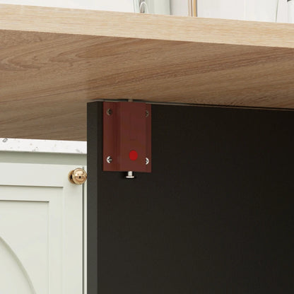 Foldaway Drop Leaf Dining Table with 2-Tier Shelving - Oak / Black