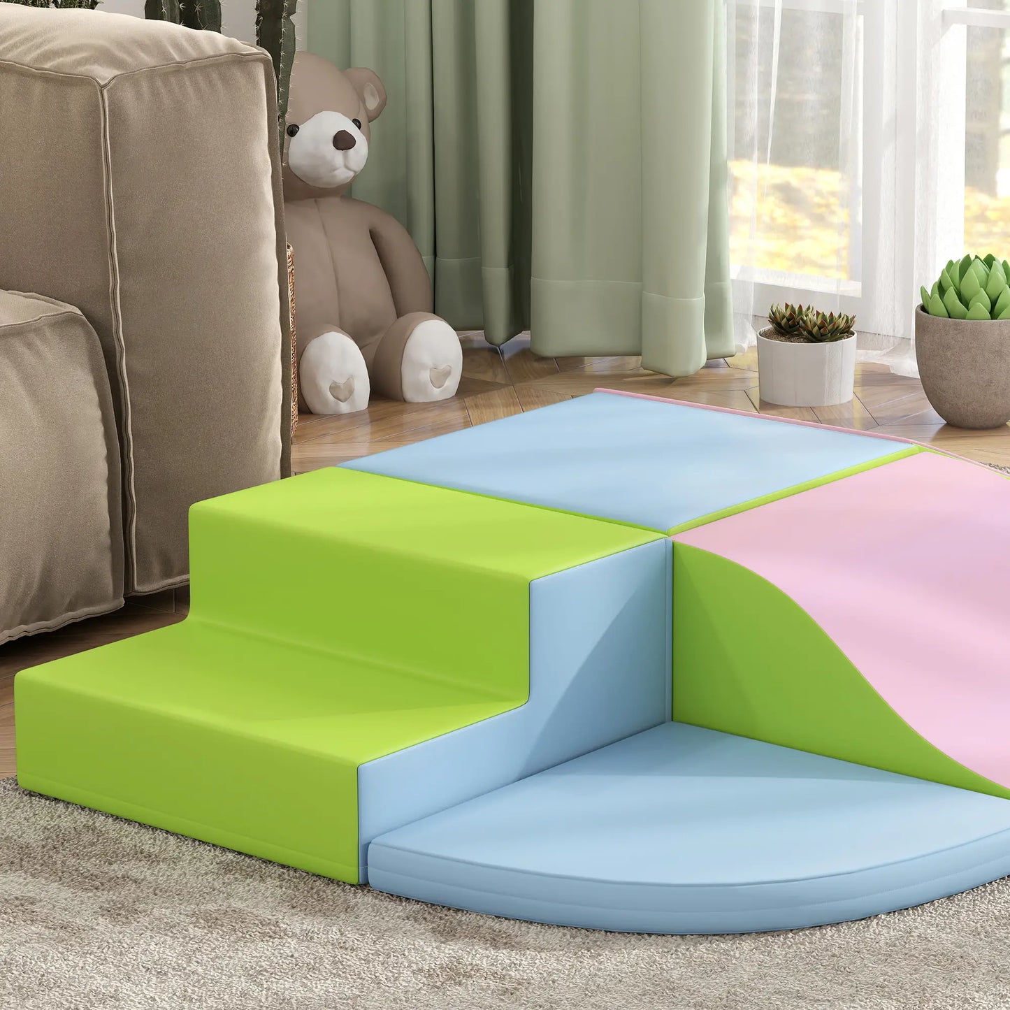 6-Piece Soft Kids Playset for Climb and Crawl