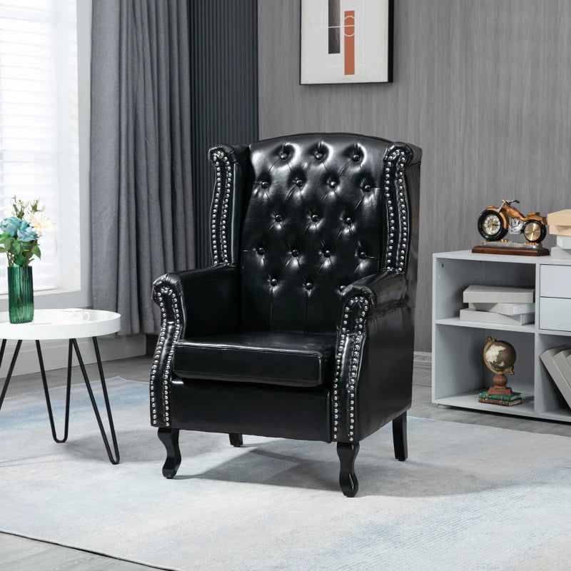 Wingback Accent - Chesterfield Style - Armchair with Nail Head Trim